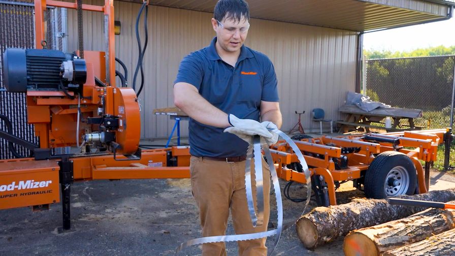 How To Unfold or Uncoil Sawmill Blades WoodMizer USA